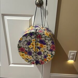 Pretty flowered hat box.